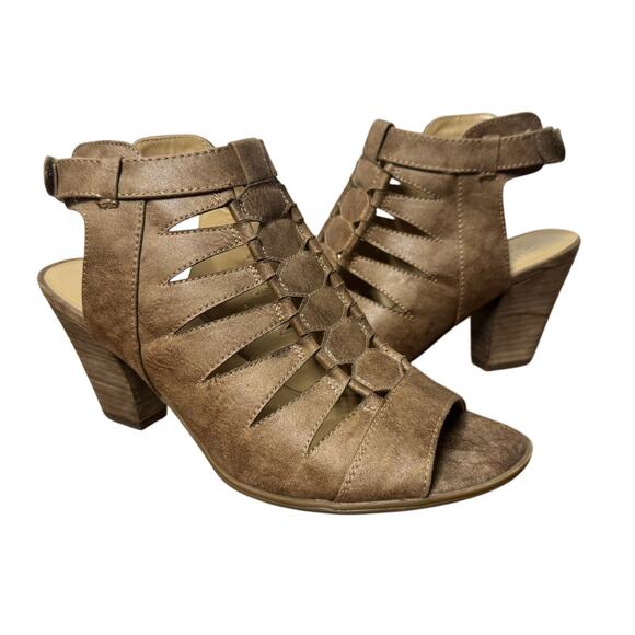 Naturalizer Gladiator Sandals Slingback Womens Talan, Latte Brown Leather Sz 9 - Picture 1 of 9